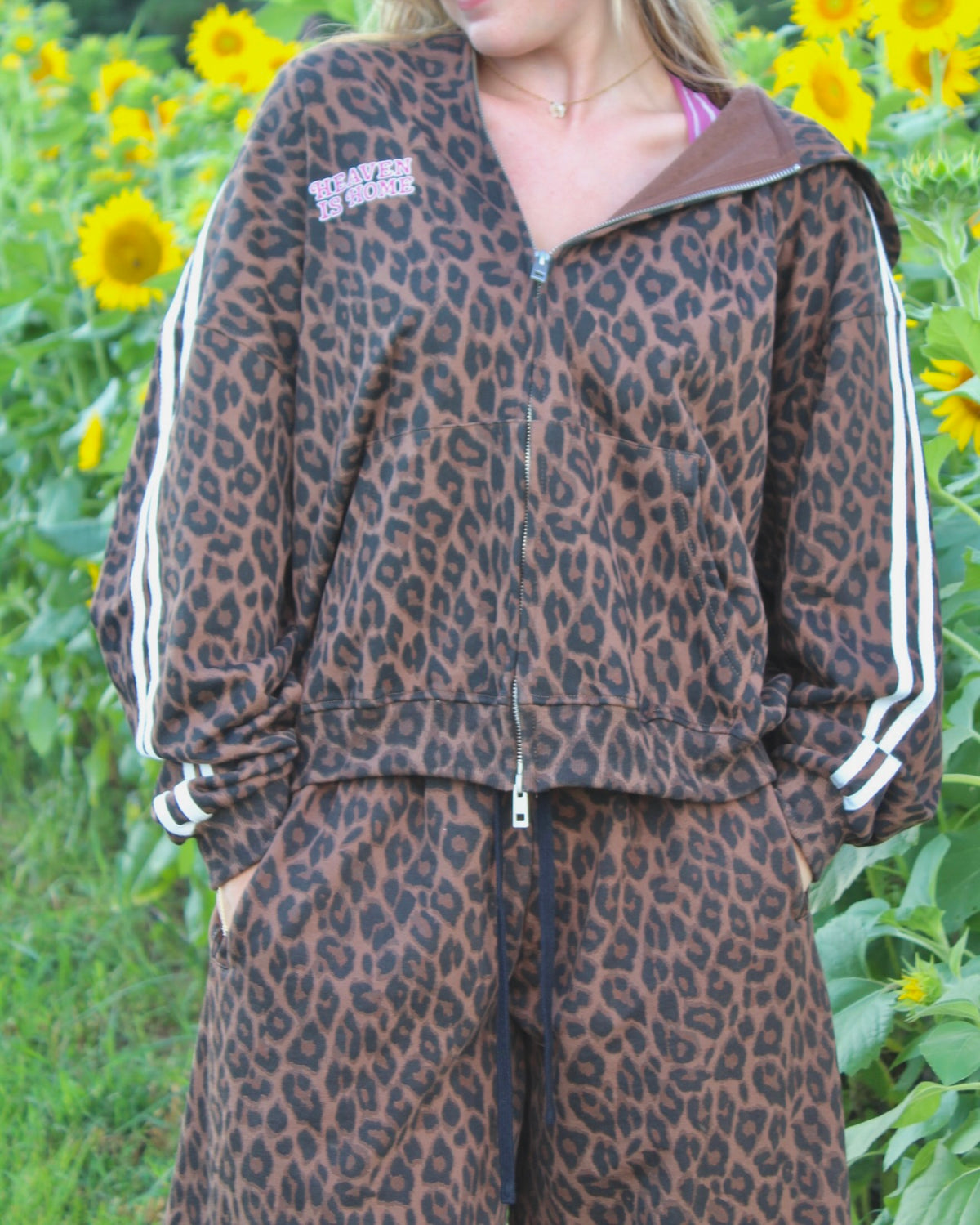 Heaven is Home Leopard Zip-Up