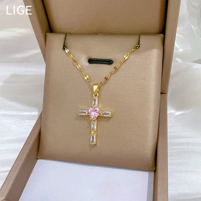 Heart of Faith Cross Necklace