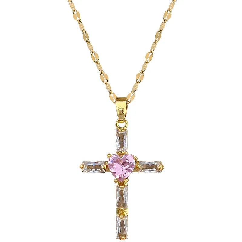 Heart of Faith Cross Necklace