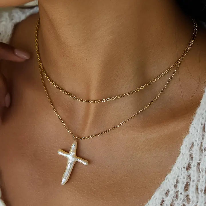 Pearl Cross Necklace